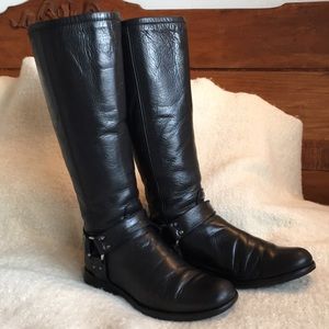 Frye harness boots black size 7.5.  Round toe